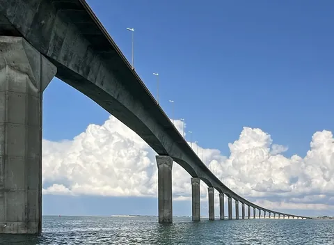 Under the Île de Ré bridge at Rivedoux-Plage, sky and clouds