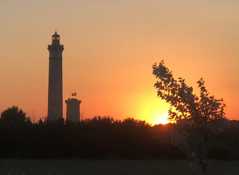 The Baleines lighthouse at Saint-Clément at sunset